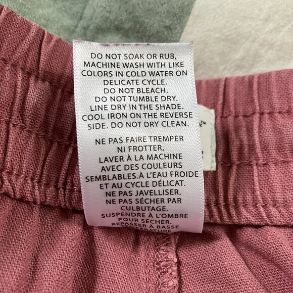 Frank by Frank & Oak Shorts Womens XL Pink Linen Blend Pull On Elastic Waist - Picture 8 of 12